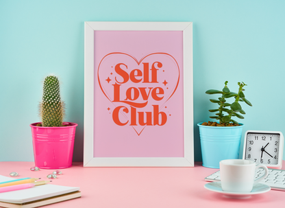 Self Love Club Art Print – Pink & Red