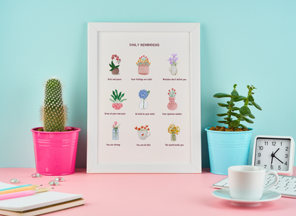 Floral Self Care Decor | Therapy Office Art