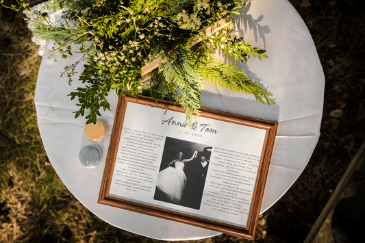 Custom Black & White Wedding Vow Print