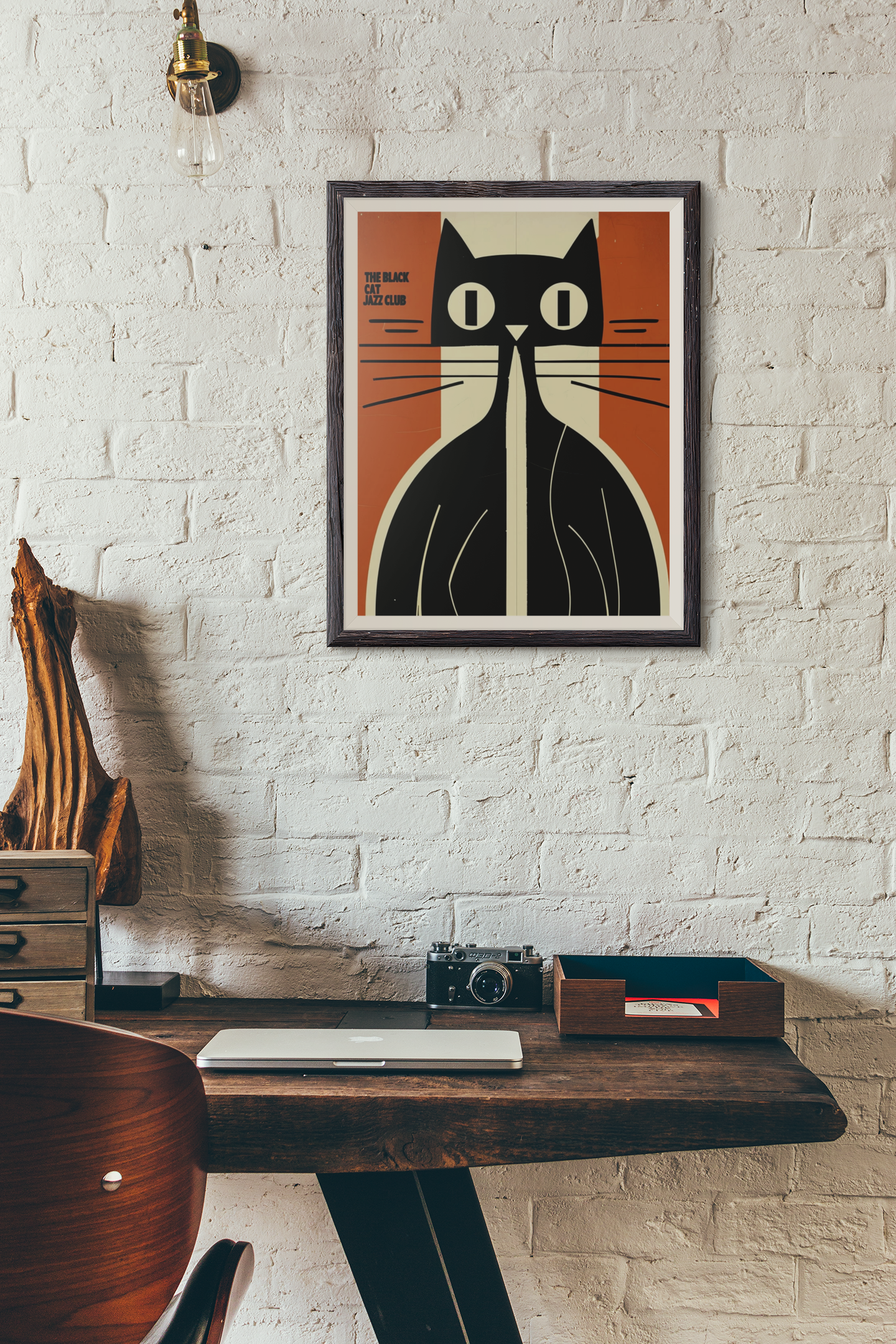 The Black Cat Jazz Club – Retro Art Print 🖤
