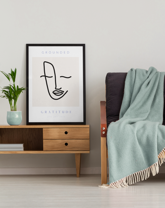 Gratitude - Minimalist Abstract Face Art Print