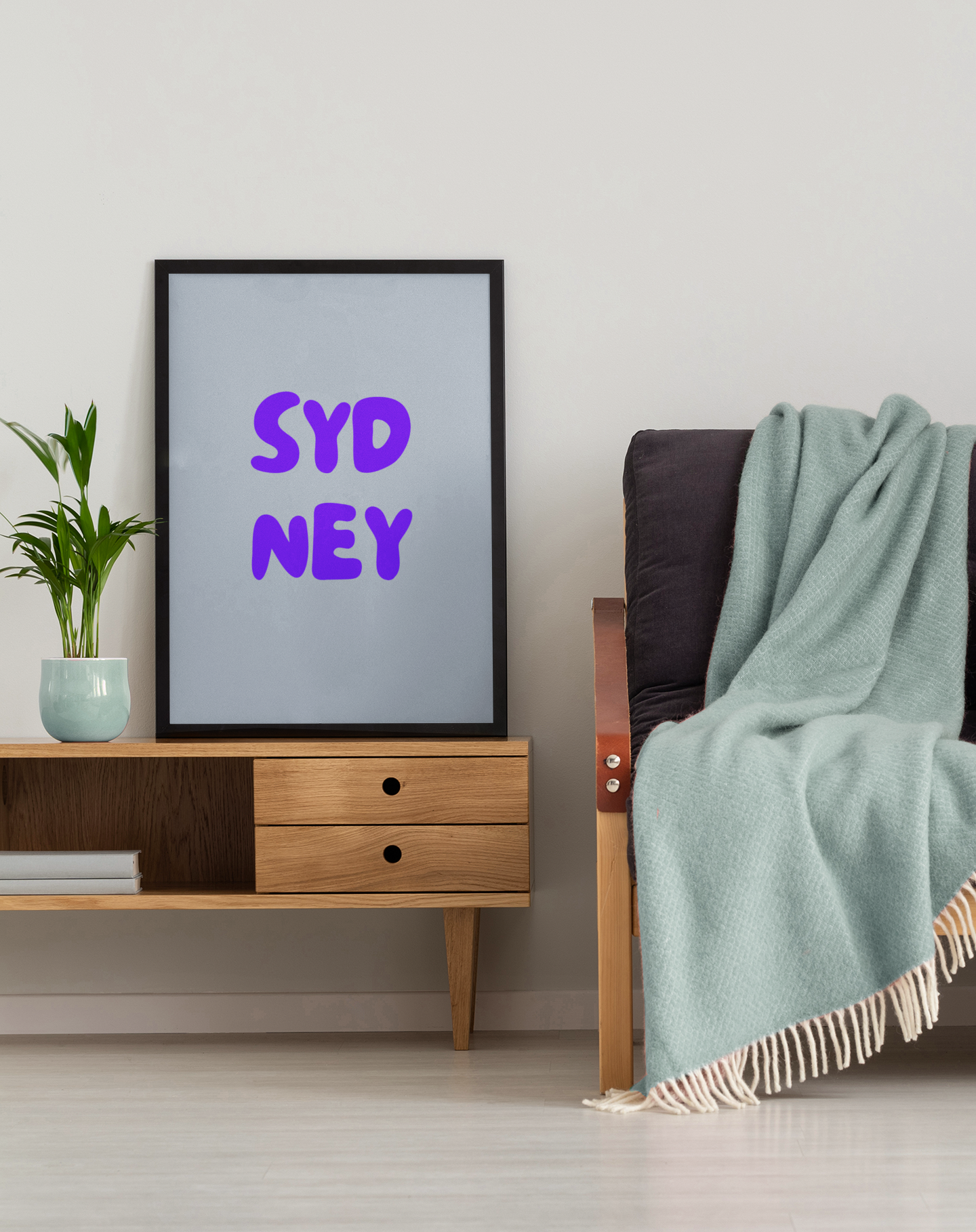 Personalised Retro Location Art Print | Colourful Bold Minimalist Typography