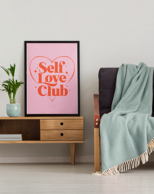 Self Love Club Art Print – Pink & Red