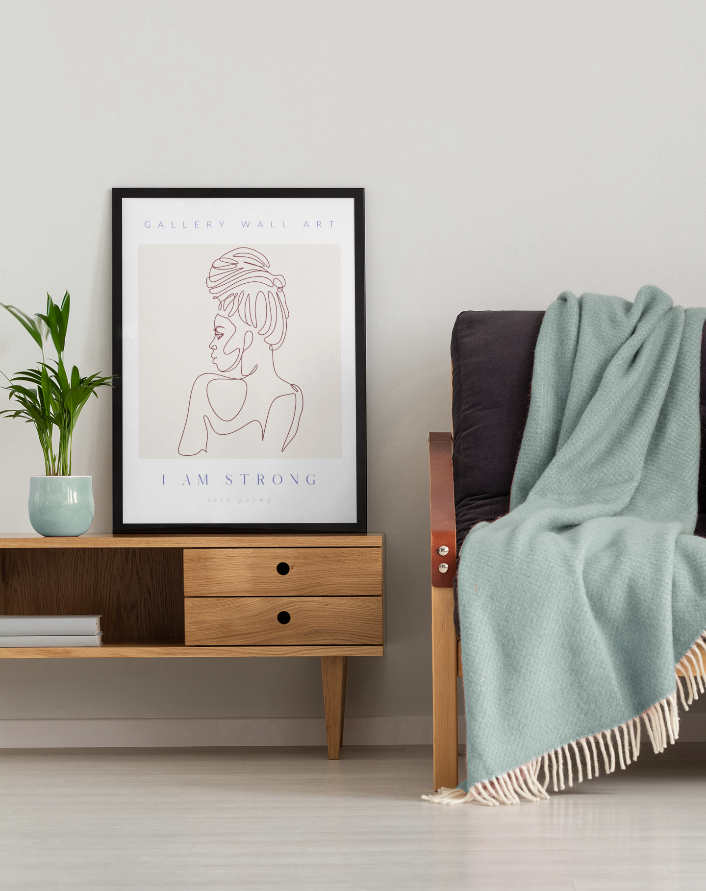 I Am Strong - Minimalist Fine Line Print