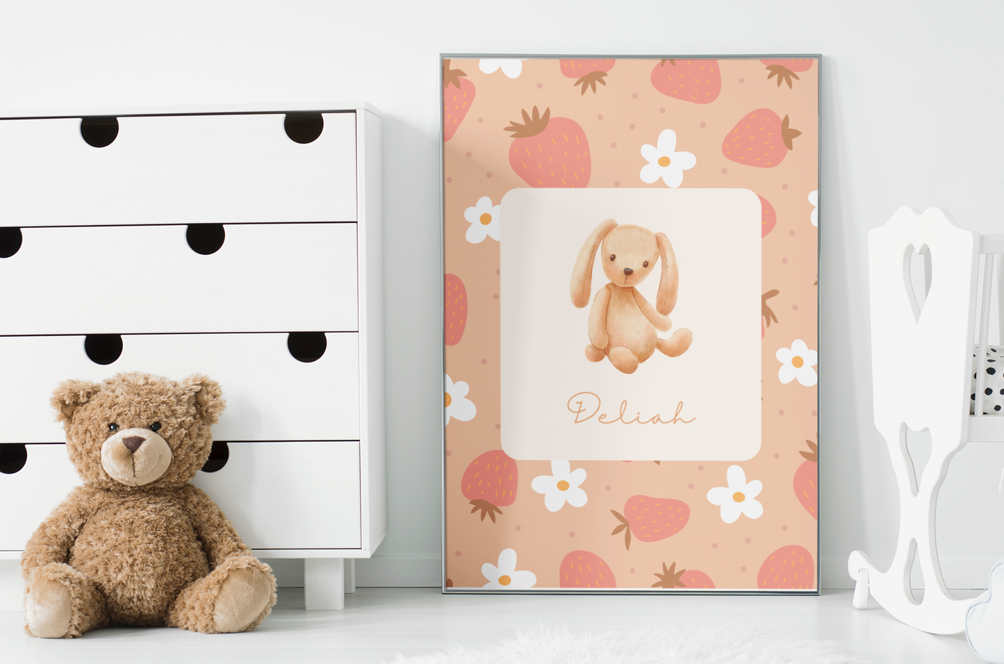 Personalised Children's Bunny Nursey Print ✨