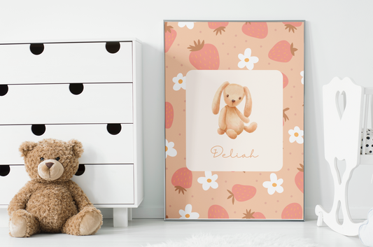 Personalised Children's Bunny Nursey Print ✨
