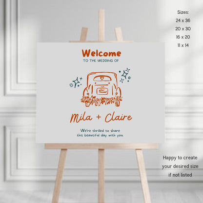 Vintage Wedding Welcome Sign
