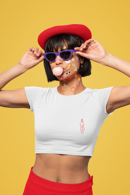 Red Silhouette Crop Top