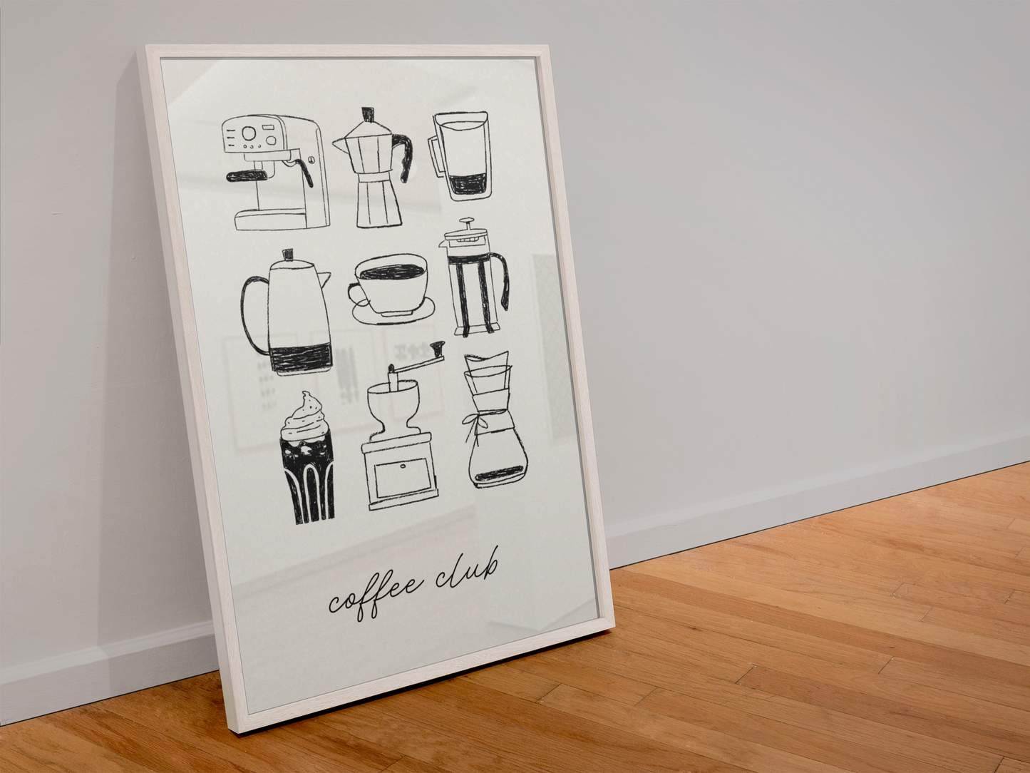 coffee date illustration kitchen decor 