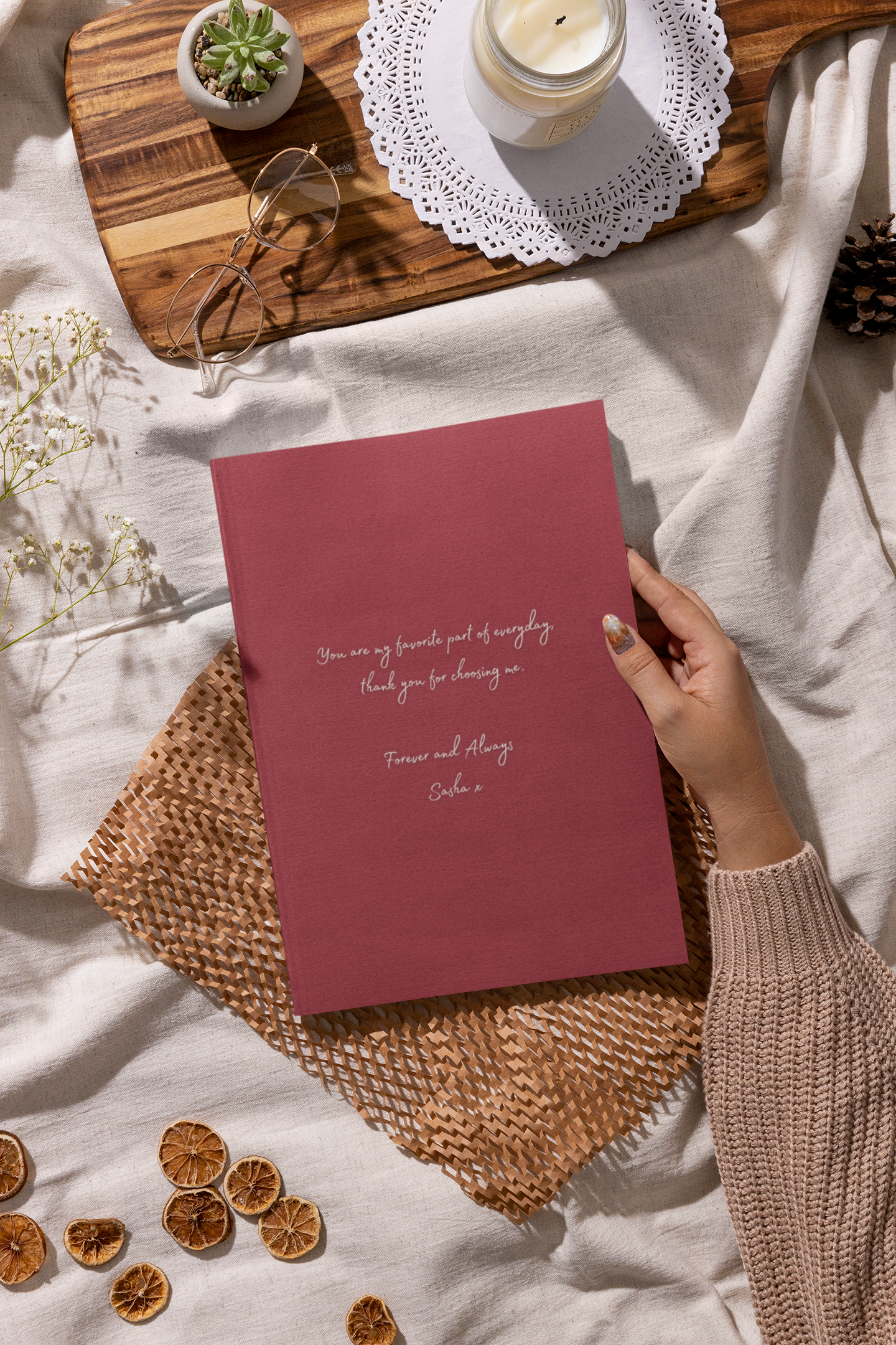 Personalised Handwritten Note Hardback Journal