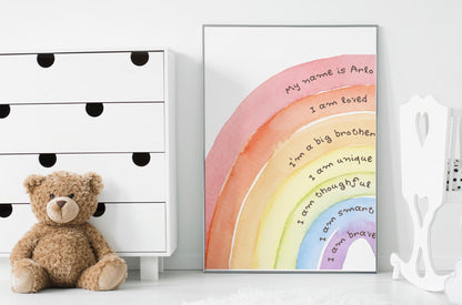 Personalised Children's Positive Affirmation Rainbow