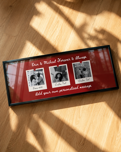 Our Love Story, Personalised 3 Photo Panoramic Print ❤️