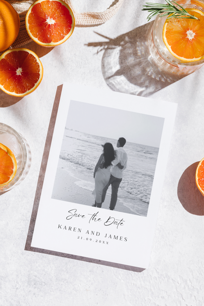 Personalized Photo Wedding Invitation I DIY Custom Wedding Invite with Photo I Minimalistic & Modern