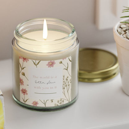 Personalised The World is a Better Place With You Candle