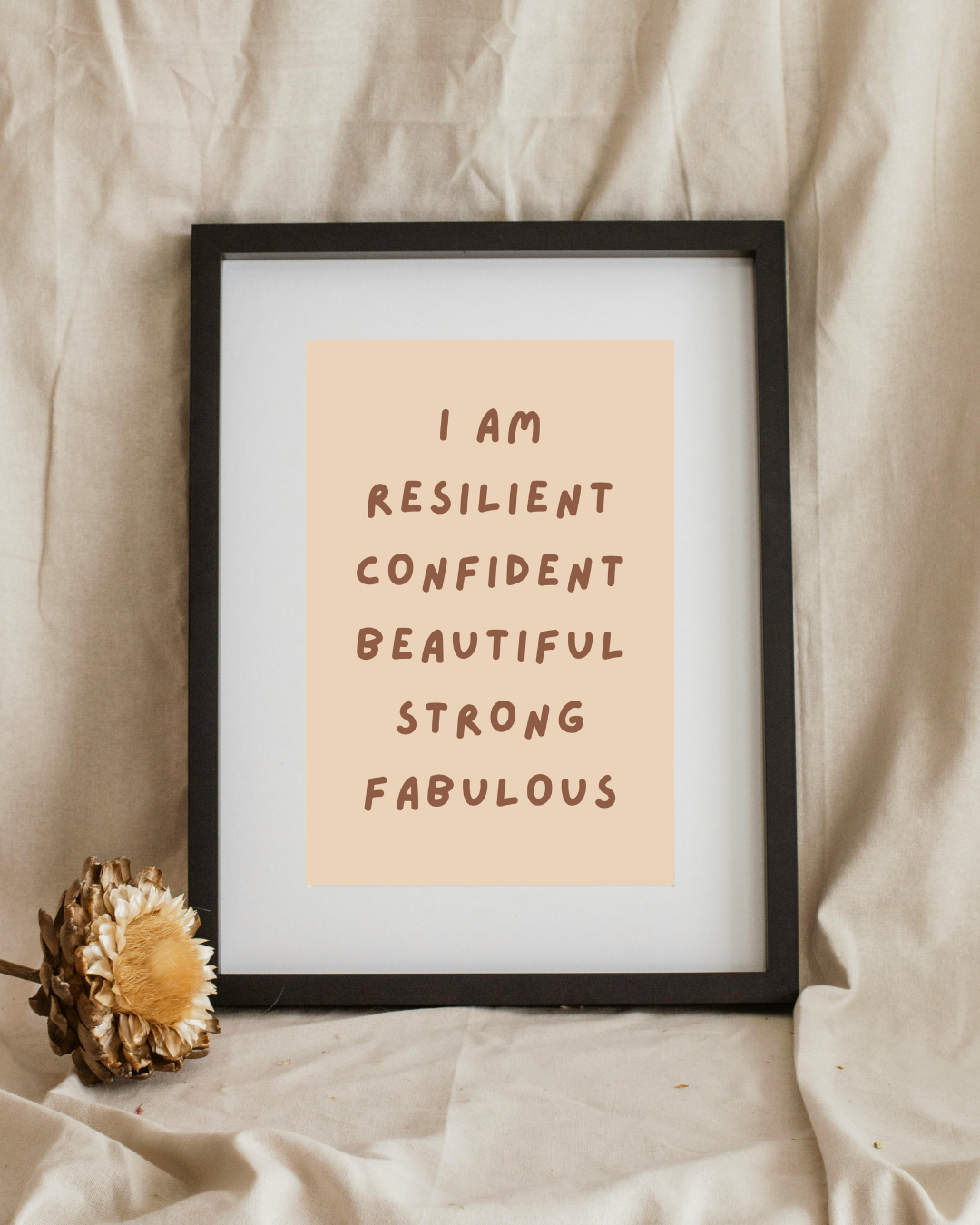 Empowering Wall Art – I AM Resilient” Daily Affirmation Print