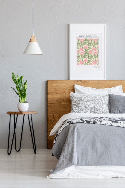 The Chef Is Cute - Personalised Kitchen Floral Art Print