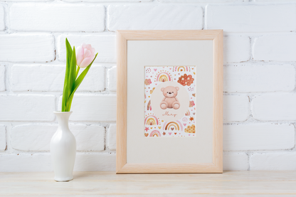 Personalised Teddy Bear Rainbow Print 🧸