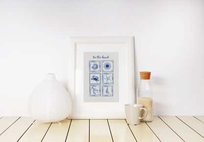 Coastal Beach House Print | Summer Seashell Print