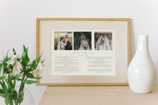 Personalised Wedding Vow Print | Keepsake