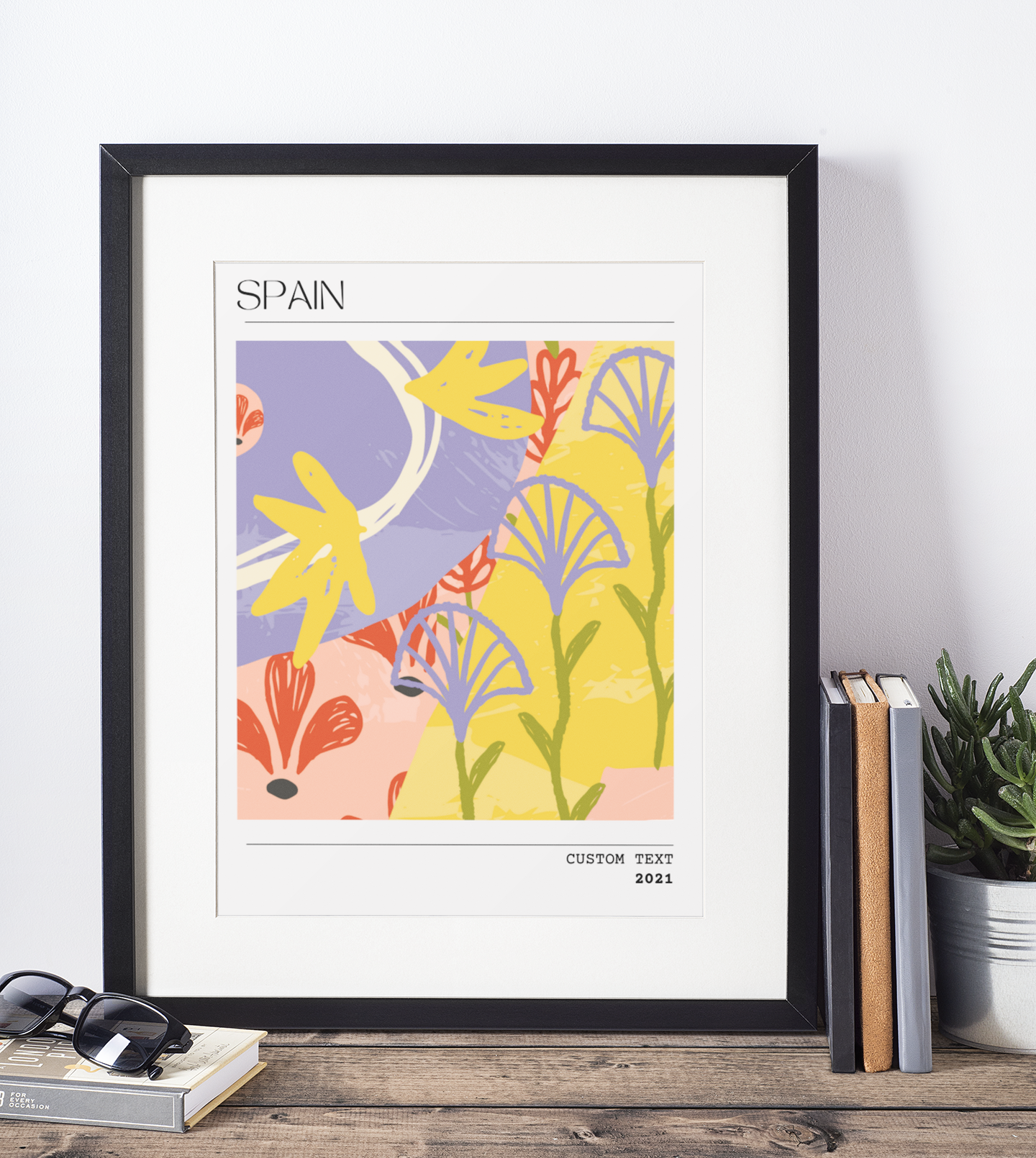 A Spainish Dreamscape - Personalised Abstract Travel Art Print