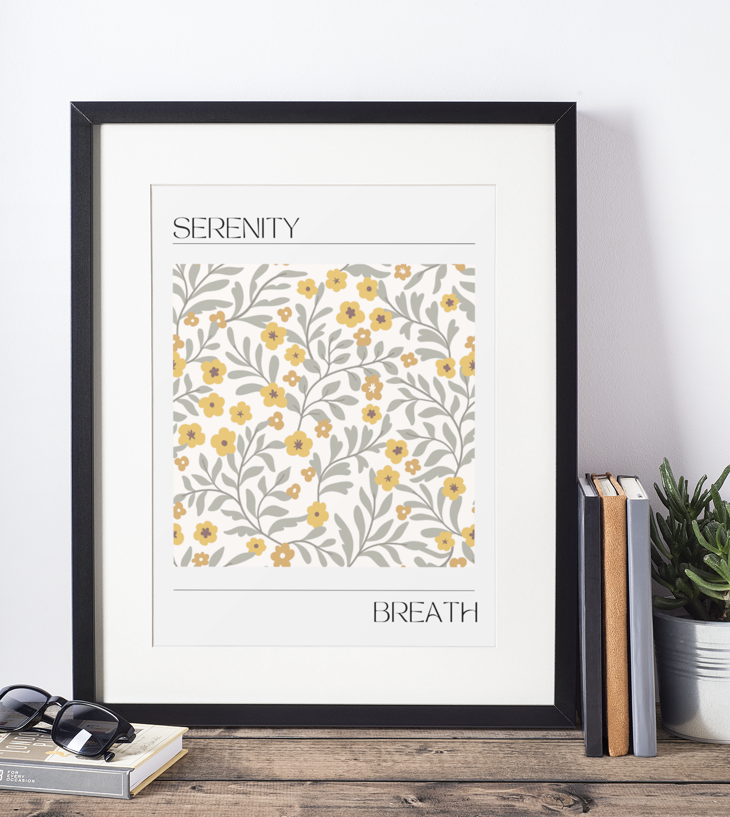 Serenity & Breath - Personalised Floral Art Print