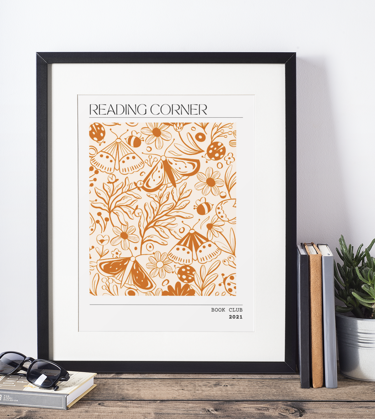 Reading Corner Dreams - Personalised Botanical & Literary Art Print