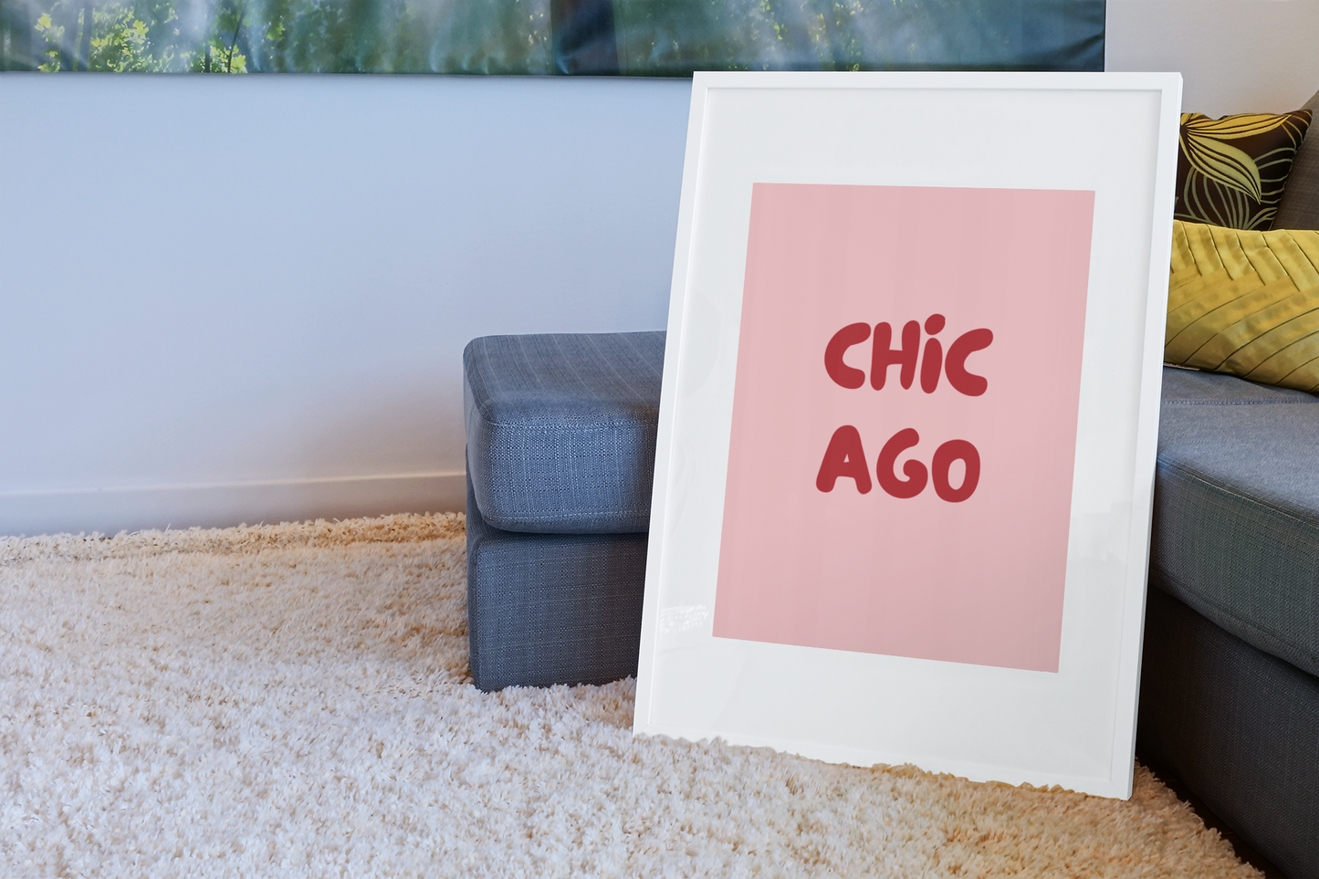 Personalised Retro Location Art Print | Colourful Bold Minimalist Typography