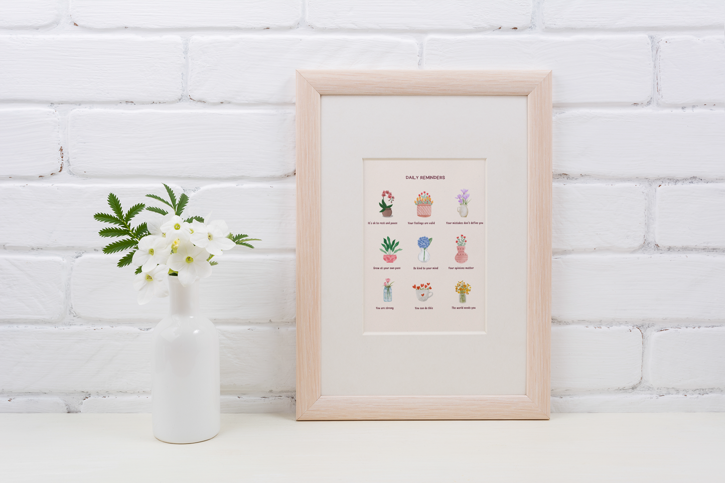 Floral Self Care Decor | Therapy Office Art