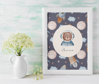 Personalised Children's Name Astronaut Print 🚀✨