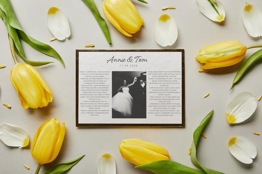 Custom Black & White Wedding Vow Print