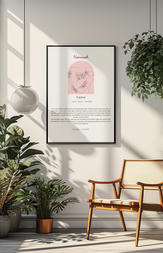 Personalised Taurus Zodiac Print