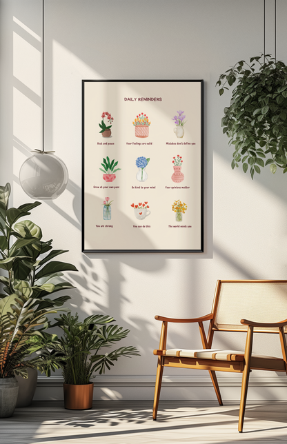 Floral Self Care Decor | Therapy Office Art