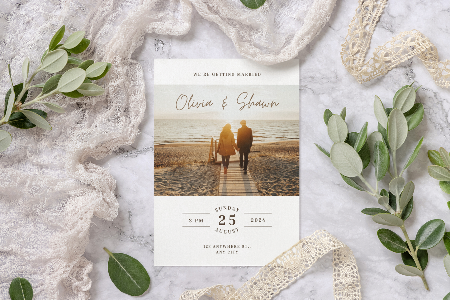 Personalised Photo Wedding Invitation I DIY Wedding Invite