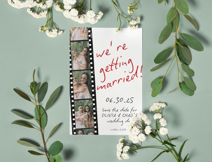 Personalized Polaroid Wedding Invitation | Photo Booth Wedding Announcement | Editable Printable Template | Fun Engagement Card | Custom DIY Invite