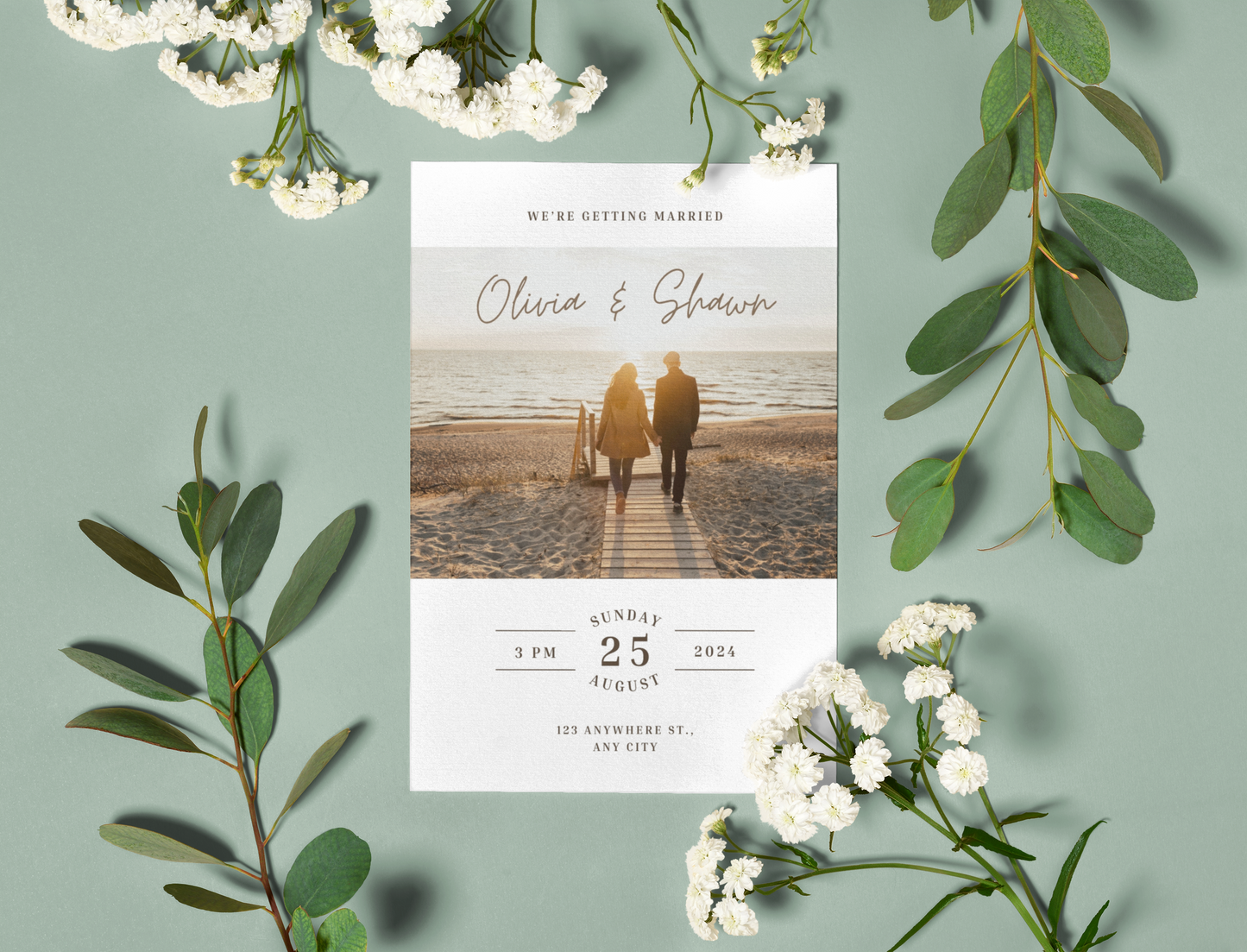 Personalised Photo Wedding Invitation I DIY Wedding Invite