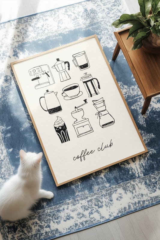 Coffee Lover Wall Art | Coffee Club Kitchen Print