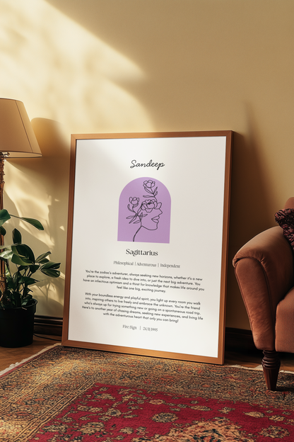 Personalised Sagittarius Zodiac Print