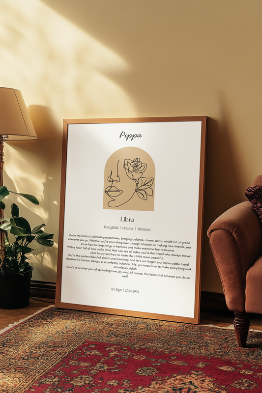 Personalised Libra Zodiac Print