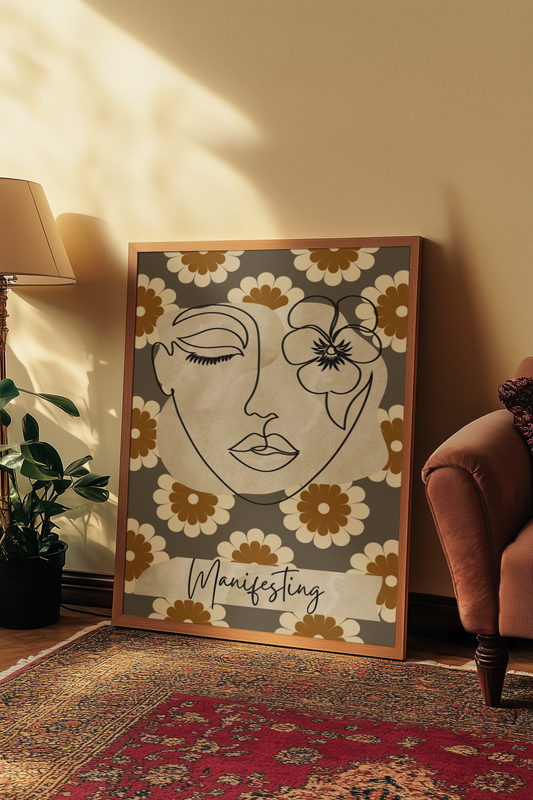 Brown Retro Fine Line Positive Affirmation