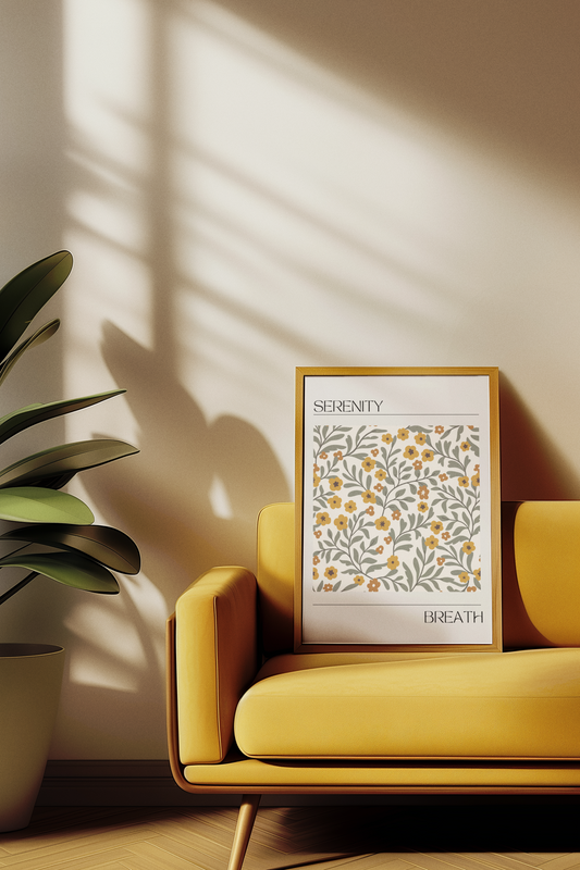Serenity & Breath - Personalised Floral Art Print