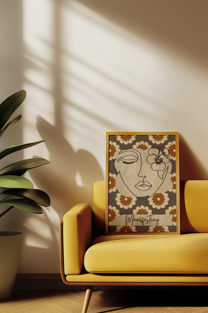 Brown Retro Fine Line Positive Affirmation