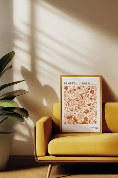 Reading Corner Dreams - Personalised Botanical & Literary Art Print