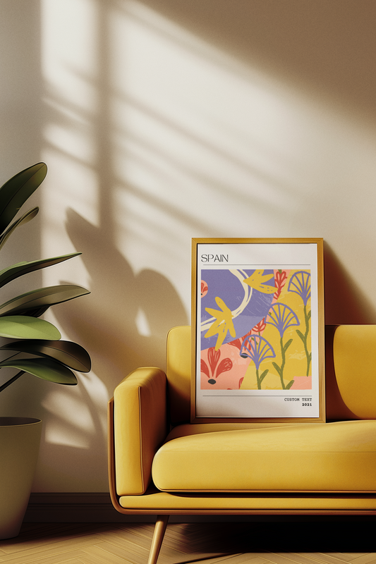 A Spainish Dreamscape - Personalised Abstract Travel Art Print