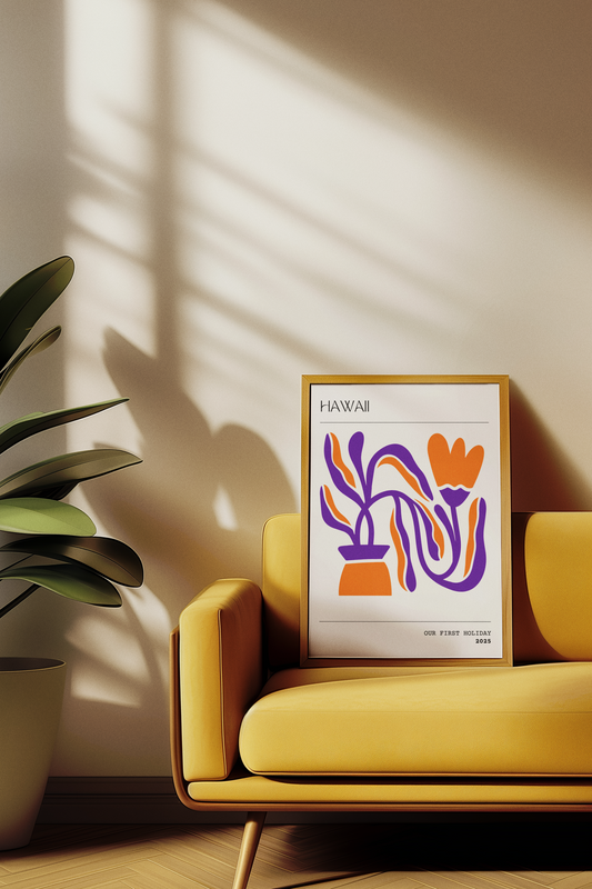 Hawaii Memories - Personalised Abstract Botanical Art Print