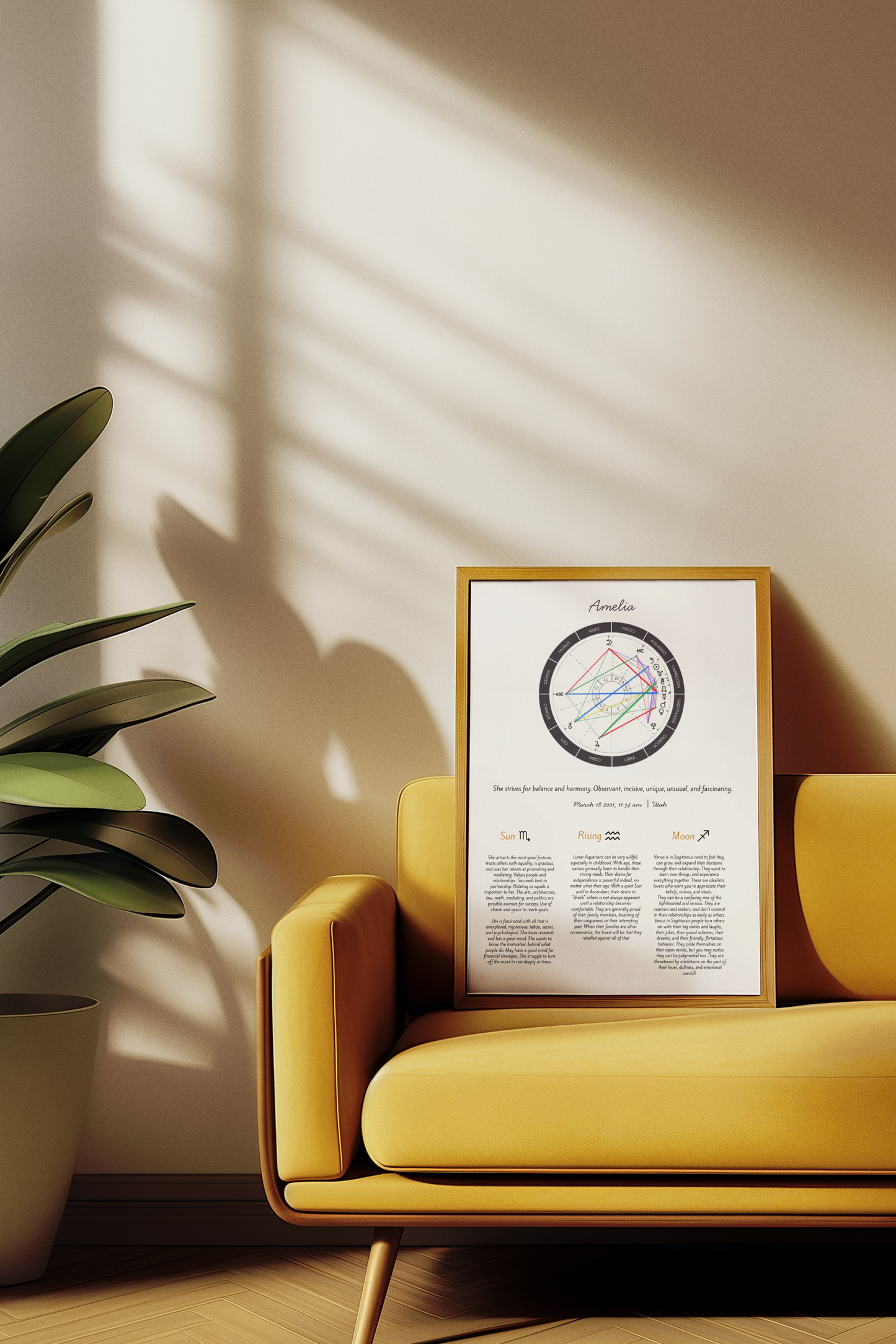 Personalized Birth Chart Print – Custom Astrology Wall Art  🌙