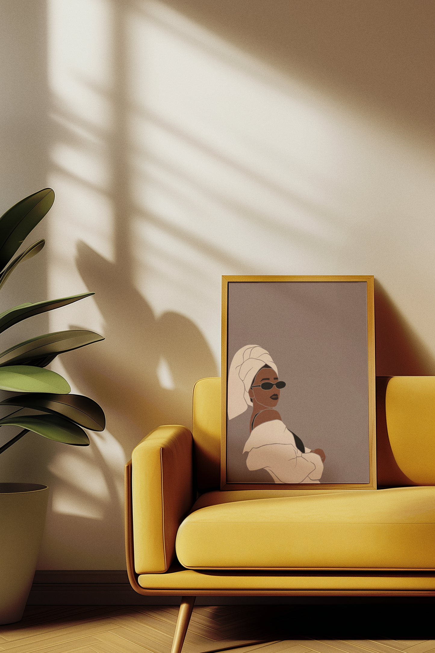 Glamour & Grace - Minimalist Black Girl Art Print