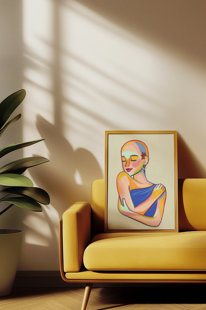 Self-Love Embrace - Abstract Woman Portrait Art Print