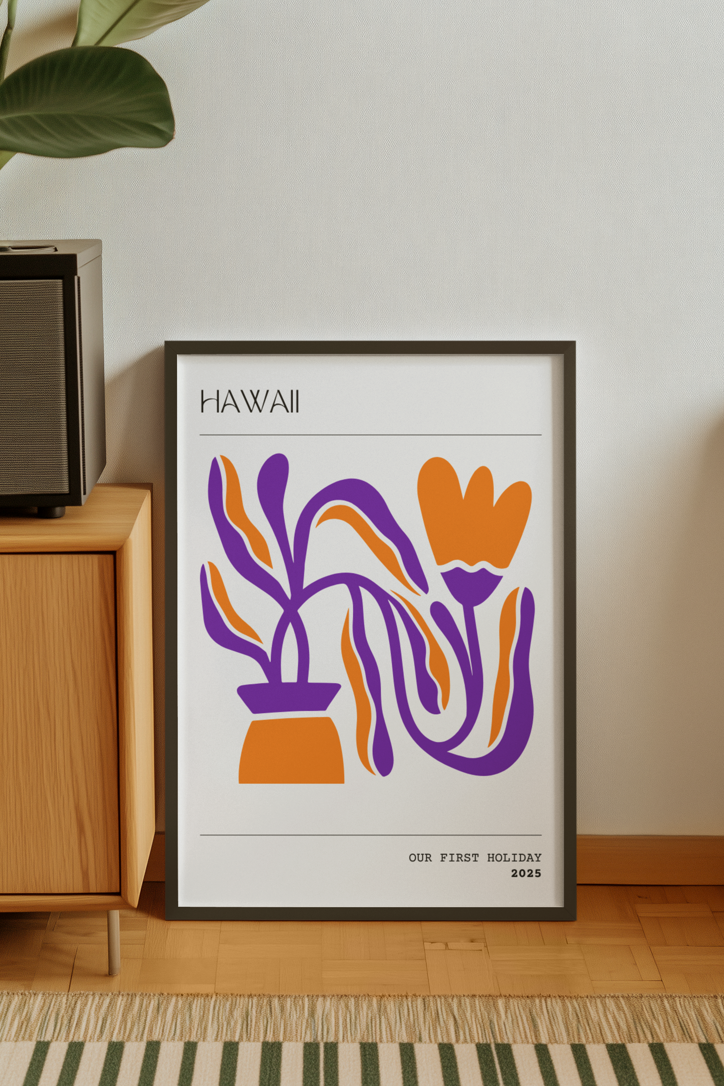 Hawaii Memories - Personalised Abstract Botanical Art Print
