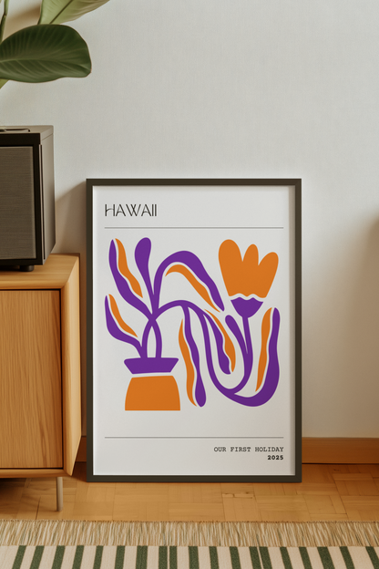 Hawaii Memories - Personalised Abstract Botanical Art Print