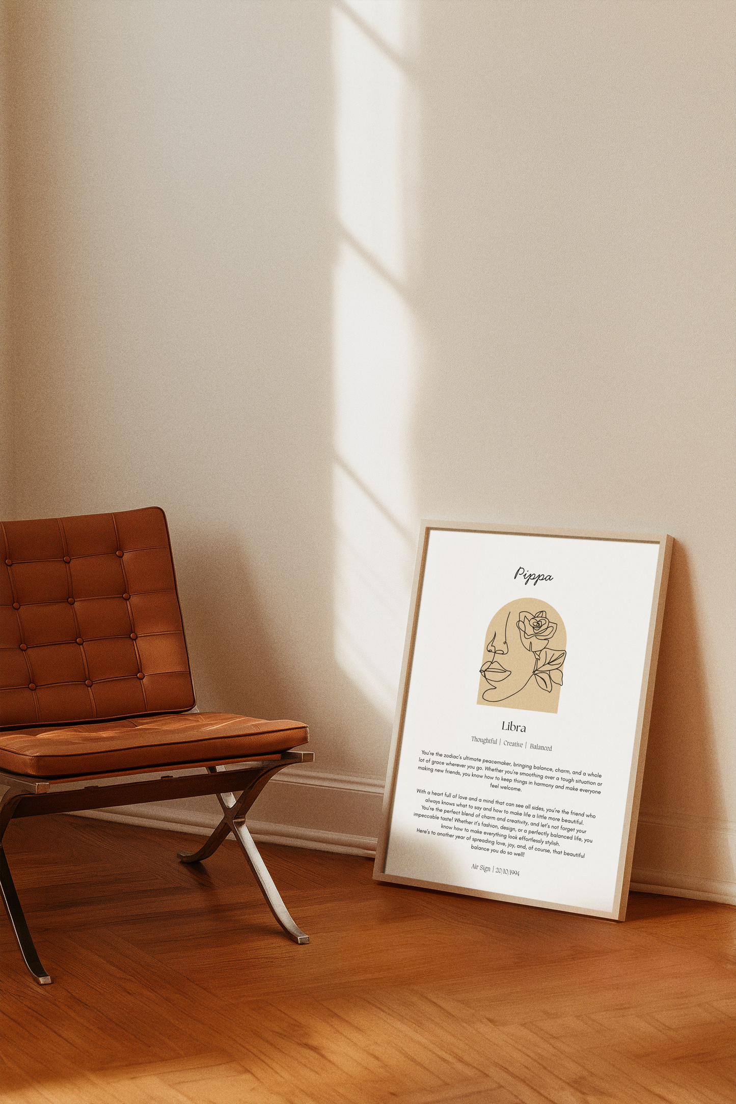 Personalised Libra Zodiac Print